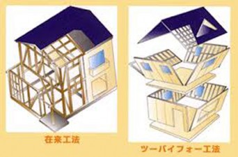 在来工法と2×4工法